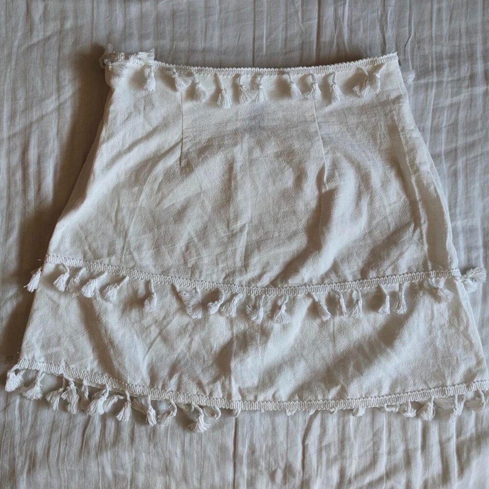 SHEIN Women's Size S White Tasseled Skirt